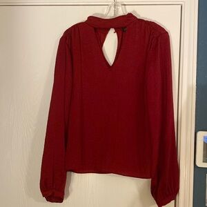 Red 1 state satin-y red long sleeve top size medium